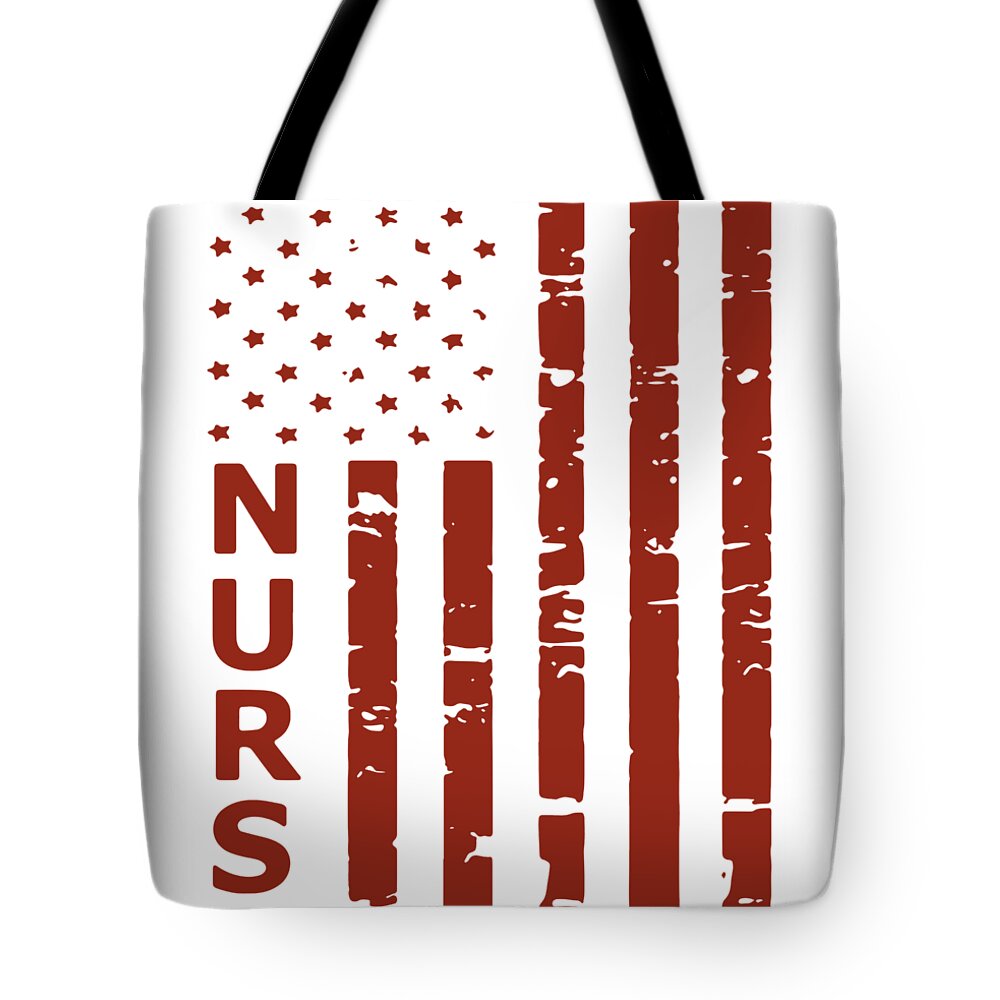 American Flag Nurse 2 Canvas Tote Shoulder Bag Casual Handbag For Womens Black 